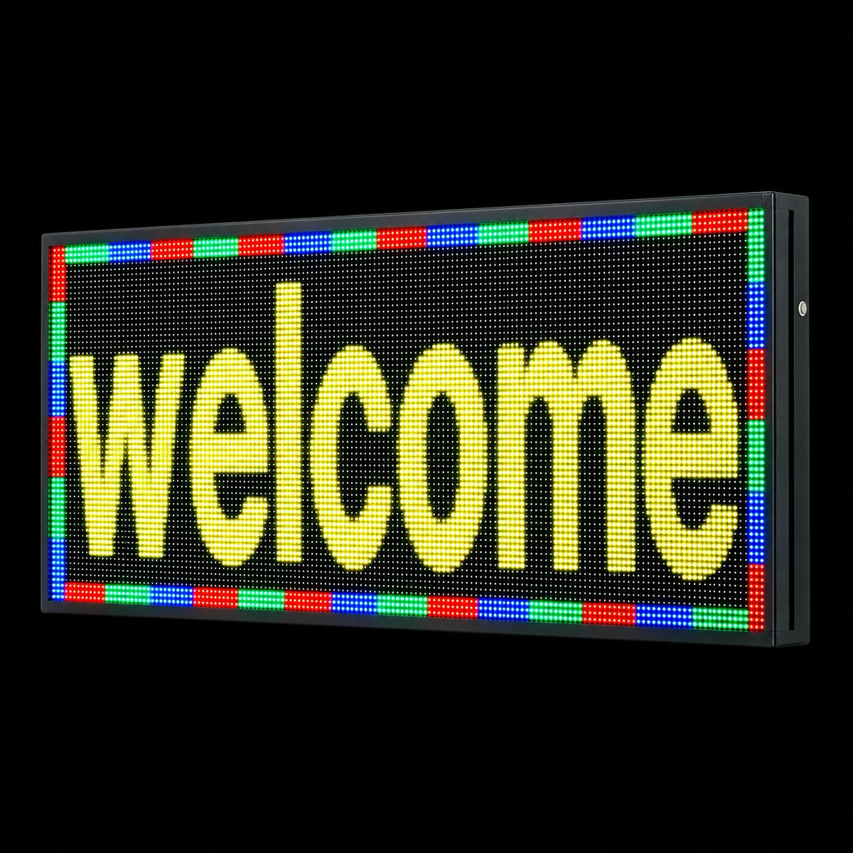 14 by 40 inch RGB digital banner sign displaying a welcome message