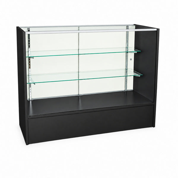 SC4B 48-inch black full vision showcase with clear glass and two shelves