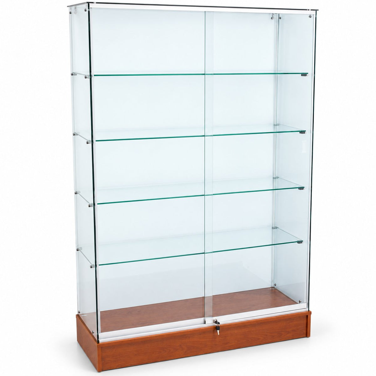 Full Vision Frameless Retail Wallcase – Cherry
