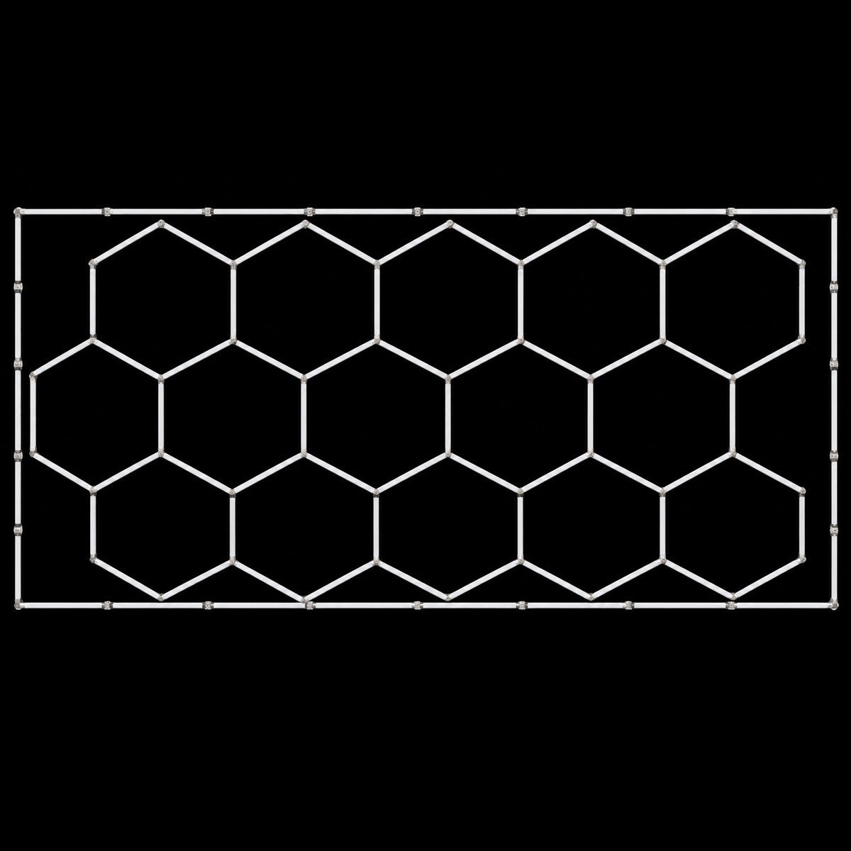 16 ft x 8 ft white hexagon light with rectangular border