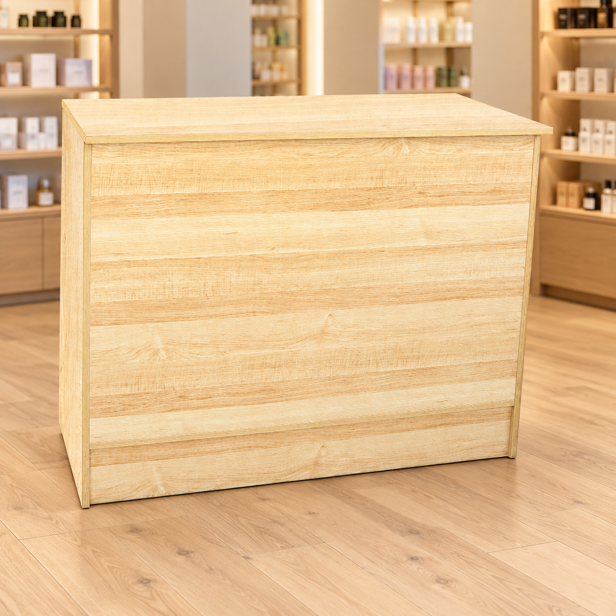 Maple 48" Retail Wrap Counter front view in a retail store