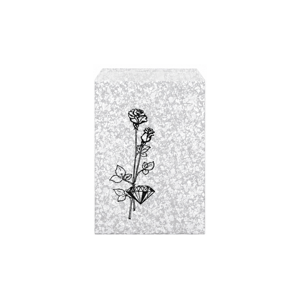 Silvertone Flower Paper Gift Bag, 6 x 9