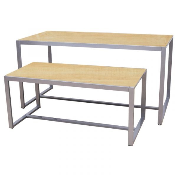 2 Piece Silver Nesting Tables