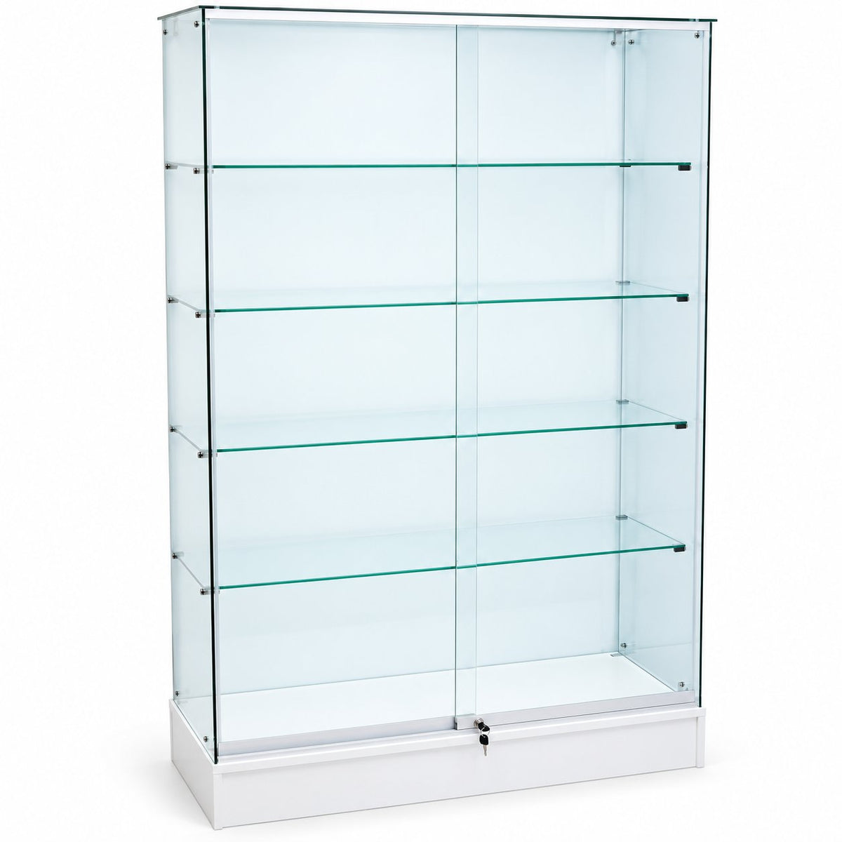 Full Vision Frameless Retail Wallcase – White