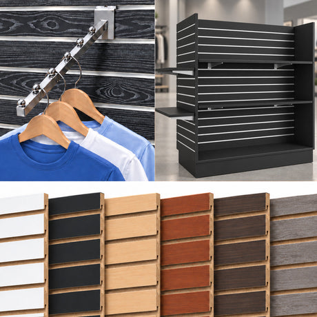 Slatwall panels, accessories and retail merchandiser