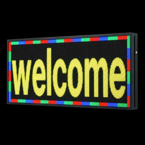 14 by 40 inch RGB digital banner sign displaying a welcome message
