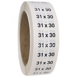 Size 31x30 labels