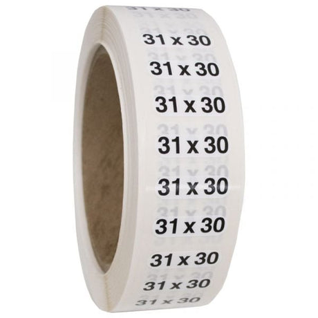 Size 31x30 labels