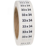 Size 33x34 labels