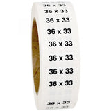 Size 36x33 labels