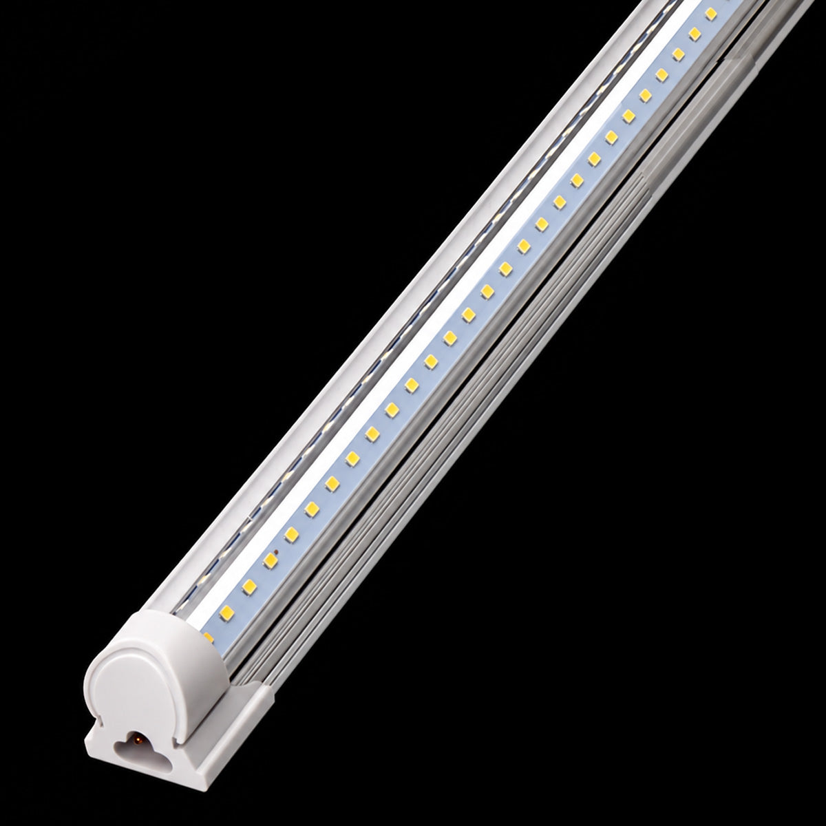 Close-up of the 8 ft integrated LED light fixture