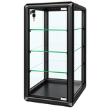 F-1302B black vertical tempered glass counter case primary view