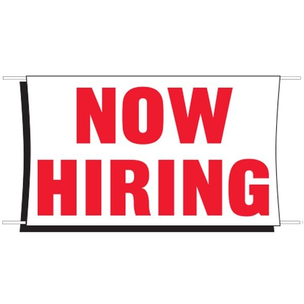 3 x 5 Now Hiring Banner