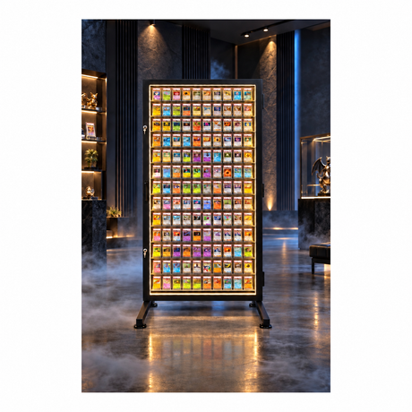 H006B trading card display in a showroom, enhanced view