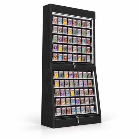 H007 Deluxe Single-Side Trading Card Display Case alternate left-facing angled view