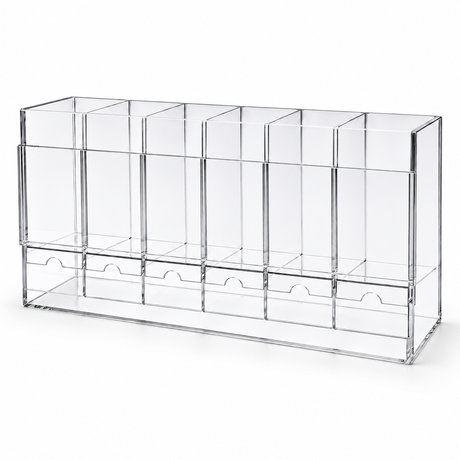 H026 Acrylic Booster Pack Holder 6 Slot Display clear acrylic organizer high resolution WIP primary image