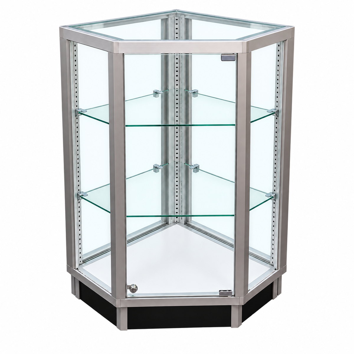 Extra Vision Retail Corner Case with Locking Swing Door