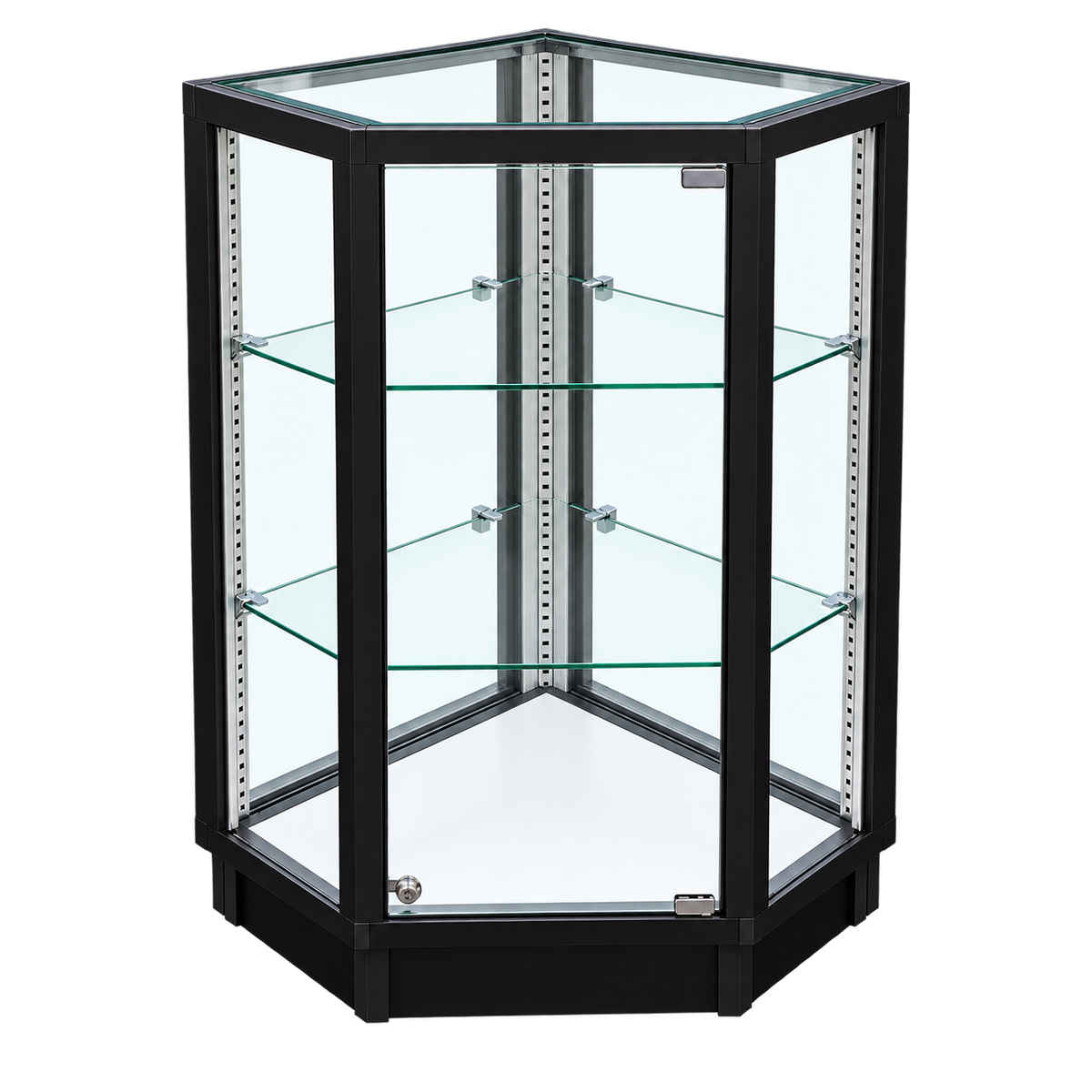 Extra Vision Retail Corner Case with Locking Swing Door