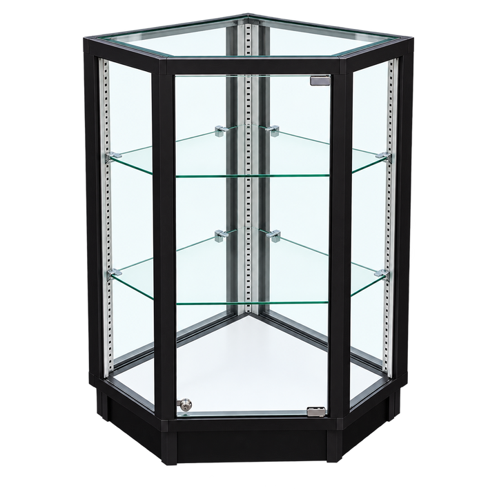 Extra Vision Retail Corner Case with Locking Swing Door