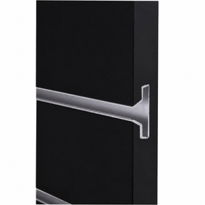 SW48BLACK-AL black slatwall panel with brushed aluminum inserts