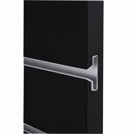 SW48BLACK-AL black slatwall panel with brushed aluminum inserts