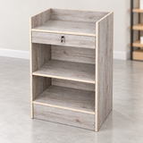 Barnwood Retail Cash Register Stand back view in a simple store setting