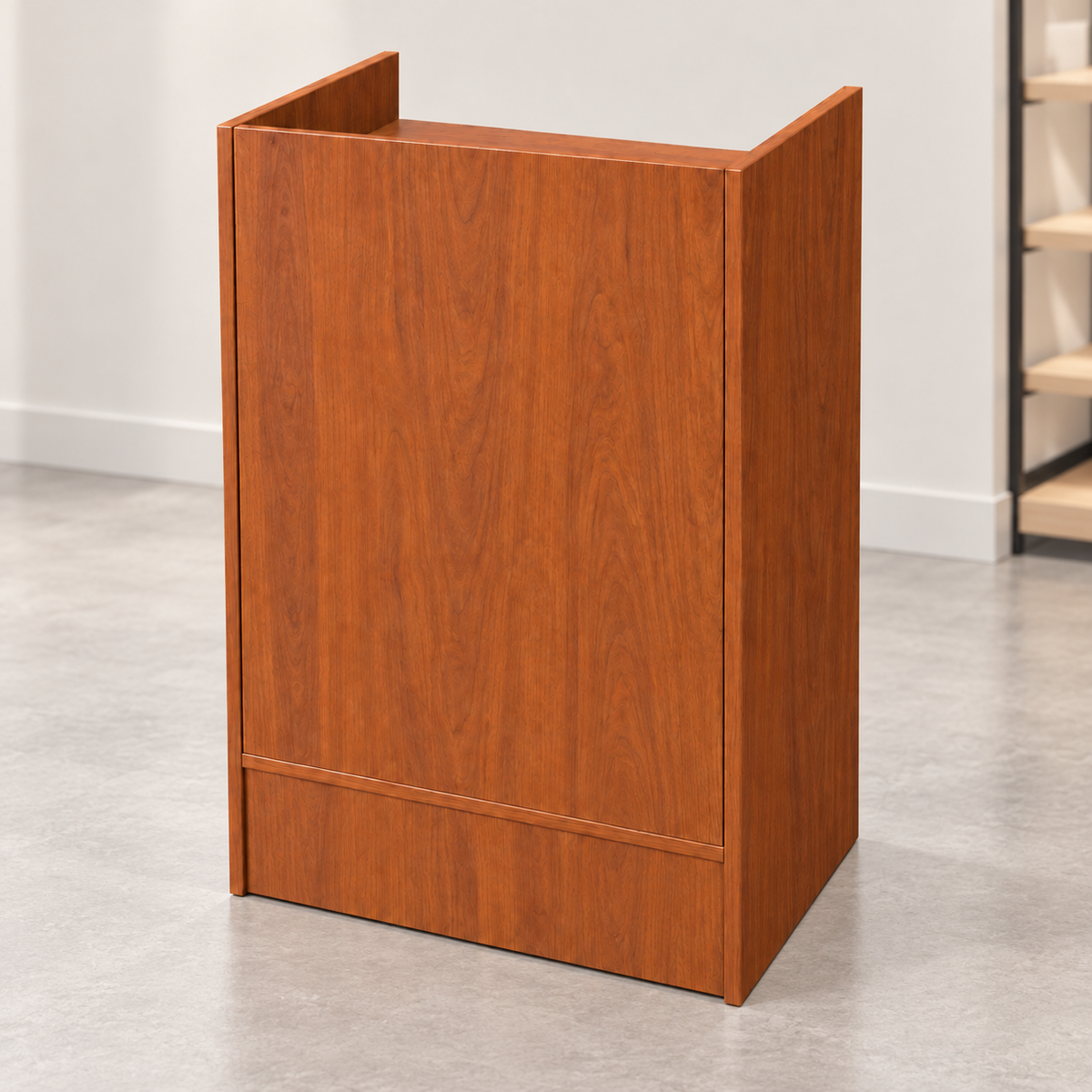 Cherry Retail Cash Register Stand front view in a simple store setting
