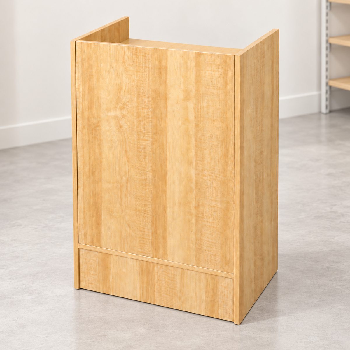 Maple Retail Cash Register Stand front view in a simple store setting