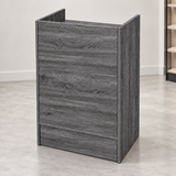 Rustic Gray Retail Cash Register Stand front view in a simple store setting