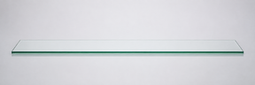 Clear tempered glass shelf — 12 × 48 in