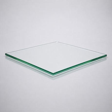 Clear tempered glass shelf — 14 × 14 in