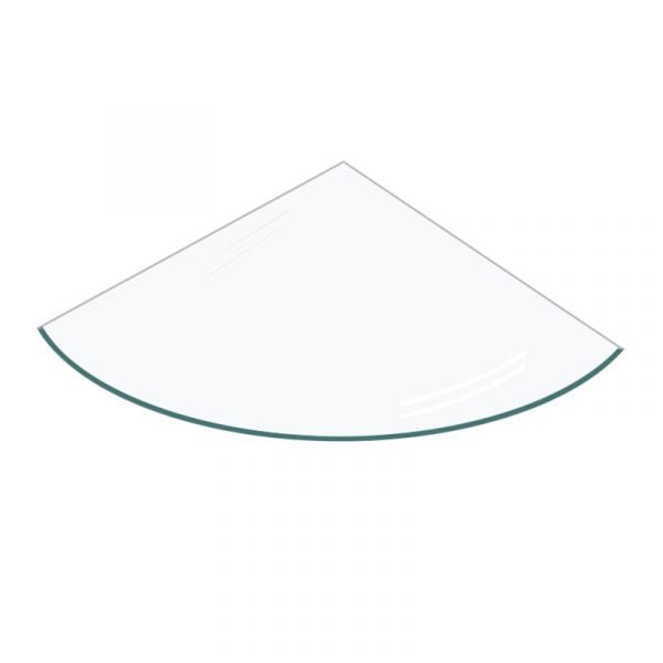 12 inch quarter round tempered glass shelf