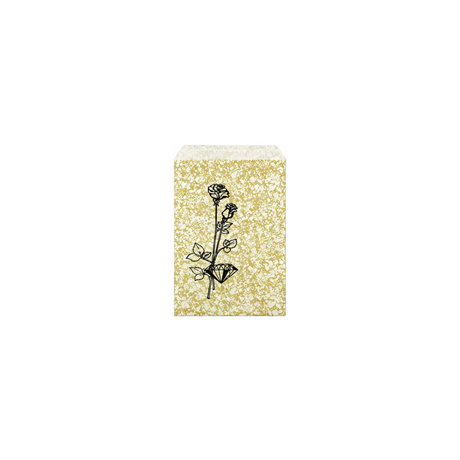 Goldtone Flower Paper Gift Bag, 4 x 6