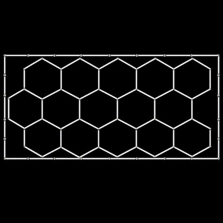 16 ft x 8 ft white hexagon light with rectangular border
