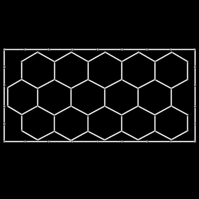 16 ft x 8 ft white hexagon light with rectangular border