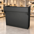 Retail Ledgetop Counter – Black, 4 ft, front view in a retail store