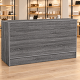 Rustic Gray 70" Retail Wrap Counter front view in a retail store