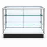 4 ft aluminum Extra Vision retail showcase - straight front view