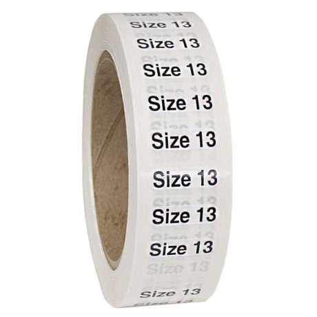 Size 13 labels