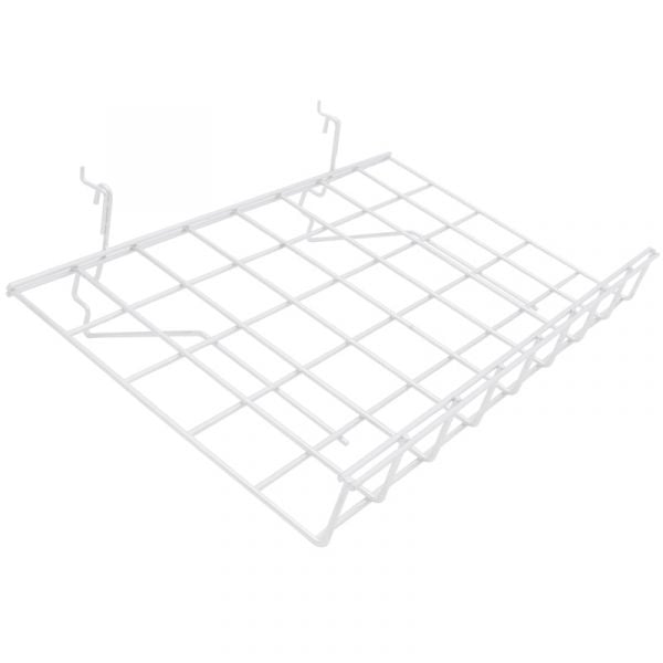 White 24" x 15" slanted wire shelf