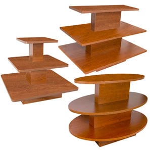 3-Tiered Display Tables Cherry