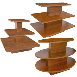 3-Tiered Display Tables Cherry