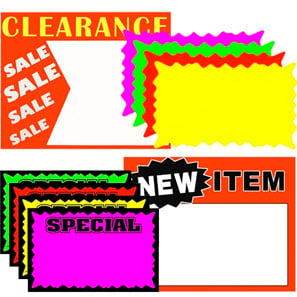 Paper & Fluorescent Sign Cards