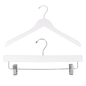 White Wood Clothing Hangers