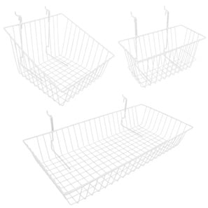 Slatwall Baskets-White