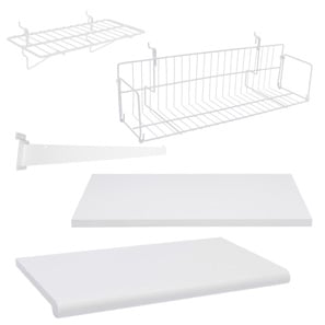 Slatwall Shelving & Brackets -White