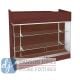 4ft Ledgetop Counter w/ Glass Front - Walnut