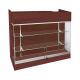 4ft Retail Ledgetop Counter w/ Glass Front - Walnut