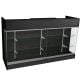 6ft Ledgetop Counter W/ Glass Front- Black