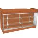 6ft Retail Ledgetop Counter W/ Glass Front- Cherry